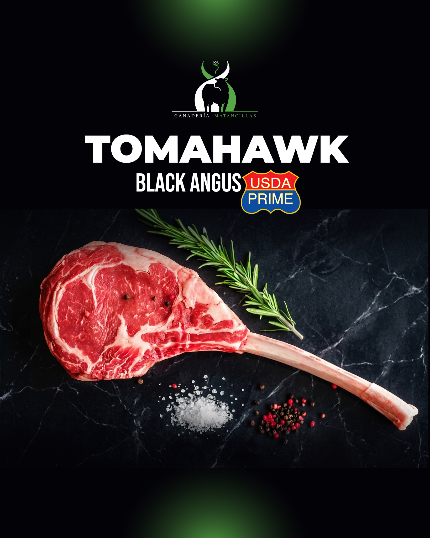 Tomahawk Prime Black Angus USDA